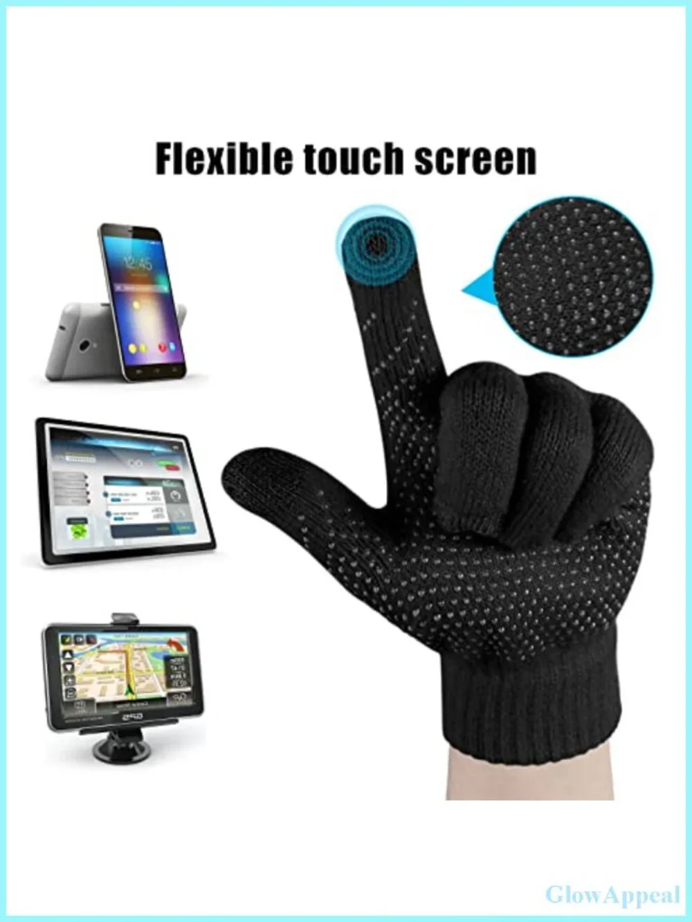 Women's Winter Hat Scarf Gloves Set Fleece Lined Touch Screen Beanie